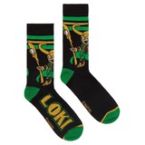 Marvel Loki Chibi Crew Socks By Bioworld - Shoe Size 8-12 - Imported