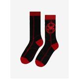 Spider-Man Across The Spiderverse Miles Morales Crew Socks By Bioworld - Shoe Size 8-12 - New