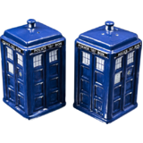 Doctor Who - TARDIS Ceramic Salt & Pepper Shakers By Ikon Collectables - New, Sealed