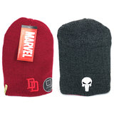 Marvel Daredevil And Punisher Logos Reversible Beanie Hat - New