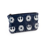 Loungefly Star Wars Rebel And Imperial Symbols Denim Pouch - New, With Tags