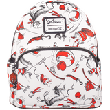 Loungefly Dr Seuss The Cat In The Hat All Over Print Mini Backpack - New, With Tags