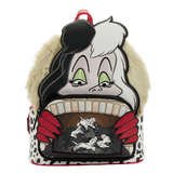 Loungefly Disney Villains - Cruella de Vil Scene (With Faux Fur) Mini Backpack - New, With Tags