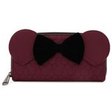 Loungefly Disney Minnie Mouse Maroon Quilted Wallet/Purse With Velvet Bow - New, With Tags