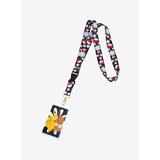 Pokemon Pikachu & Eevee Floral Lanyard By Loungefly - New, With Cardholder & Charm