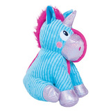 Petstages Corded Seamz Unicorn by Outward Hound - Durable Squeaky Plush Toy