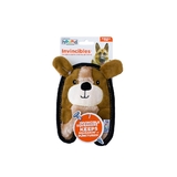 Outward Hound Invincibles Mini Plush Stuffing-Less Dog Toy With Squeaker - Puppy Brown