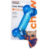 Orka Bone by Outward Hound - Durable Dental Treat Toy - Medium, Blue