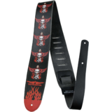 Perri's Guitar Strap 100% Leather - Vulture Kulture Series Skull Guitar With Wings""