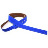 Perri's Guitar Strap 100% Soft Suede Leather - Blue