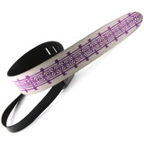 Perri's Guitar Strap 100% Leather - High Res Funky Design Purple Shapes