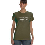 Planet Dog Green T - "Reduce Your Carbon Pawprint" Women's T-Shirt - New With Tags
