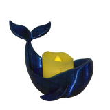 Supportive Solutions 3D Printed Whale Tealight Holder - One Size - New, Handmade [Colour:Blue]