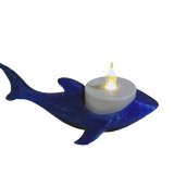 Supportive Solutions 3D Printed Shark Tealight Holder - One Size - New, Handmade [Colour:Blue]