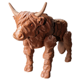 Supportive Solutions 3D Printed Flexible Highland Cow Figurine - New, Handmade