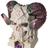 Supportive Solutions Demon Skull Mountain Dice Tower - One Size Bone & Bronze Rainbow - New, Handmade