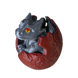 Supportive Solutions Hatchling Dragon Figurine - Medium Silver & Red - New, Handmade