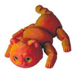 Supportive Solutions Cat Figurine - One Size Orange & Red - New, Handmade