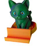 Supportive Solutions Kitten Phone Stand - One Size Purple/Green & Orange/Red - New, Handmade