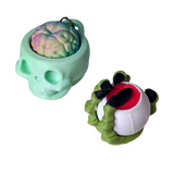 Supportive Solutions Creepy Fidgets (Clicker And Spinner) Sensory Fidget - Set of 2 Multi-coloured - New, Handmade
