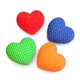 Supportive Solutions Knitted Hearts Magnet Set - Set of 4 Bright Mix - New, Handmade