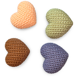 Supportive Solutions Knitted Hearts Magnet Set - Set of 4 Soft Pastels - New, Handmade