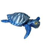 Supportive Solutions Sea Turtle Flexible Figure - Large Silver/Blue - New, Handmade