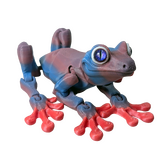Supportive Solutions Tree Frog (Magnetised) Flexible Figure - Large Purple/Blue/Pink - New, Handmade