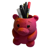 Supportive Solutions Bear Pencil Holder Orange/Red - New, Handmade