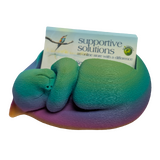 Supportive Solutions Sleeping Cat Business Card Holder Rainbow - New, Handmade