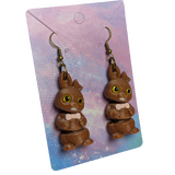 Supportive Solutions The Velvet Hare Chocolate Bunnies Earring Set - Set Of 2 Milk Chocolate - New, Handmade