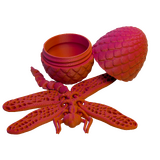 Supportive Solutions Gossamer Gliders: Mythic Dragonfly Egg Playset - Set Of 3 (Medium) Orange/Red - New, Handmade