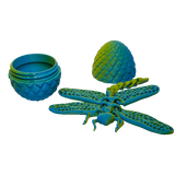 Supportive Solutions Gossamer Gliders: Mythic Dragonfly Egg Playset - Set Of 3 (Medium) Yellow/Cyan - New, Handmade