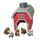 Supportive Solutions Barn & Cattle Collection Playset - Set Of 6 Multi-coloured - New, Handmade