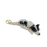 Supportive Solutions Wiggle-Mates Greyhound Keyring & Bag Charm Black & White - New, Handmade