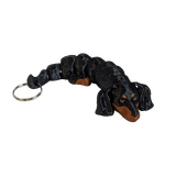 Supportive Solutions Wiggle-Mates Long-haired Dachshund Keyring & Bag Charm Black & Tan - New, Handmade