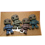 Supportive Solutions Alien Astronauts Magnet Set - Set Of 4 Multi-coloured - New, Handmade