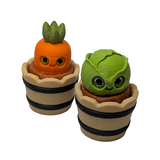 Supportive Solutions Cabbage & Carrot Sensory Fidget Set - Set Of 2 Multi-coloured - New, Handmade