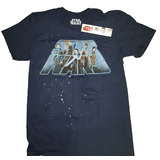 Star Wars The Last Jedi Cast Blue Retro Logo Shirt - Mens T-Shirt - New With Printed Tag