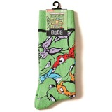 Teenage Mutant Ninja Turtles Green Faces Crew Socks By Swag - One Size Fits Most - New