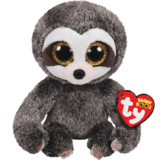 TY Beanie Boos Dangler Two Tone Grey Sloth 6" Beanie Baby - New, With Tags