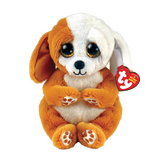 TY Beanie Bellies Ruggles Brown And White Dog 8” Beanie Baby - New, With Tags