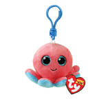 TY Beanie Boos Sheldon Coral Octopus 5” Beanie Baby Clip - New, With Tags