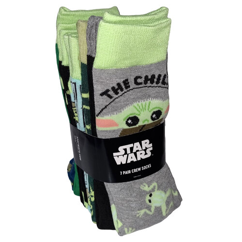 Star Wars The Mandalorian "The Child" Crew Socks By Bioworld - 7 Different Pairs - New With Tags