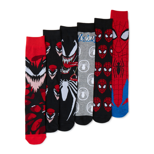Marvel Spider-Man Crew Socks By Bioworld - 6 Different Pairs - New With Tags