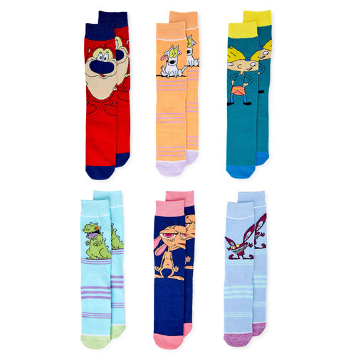 Nickelodeon Crew Socks By Bioworld - 6 Different Pairs - New With Tags