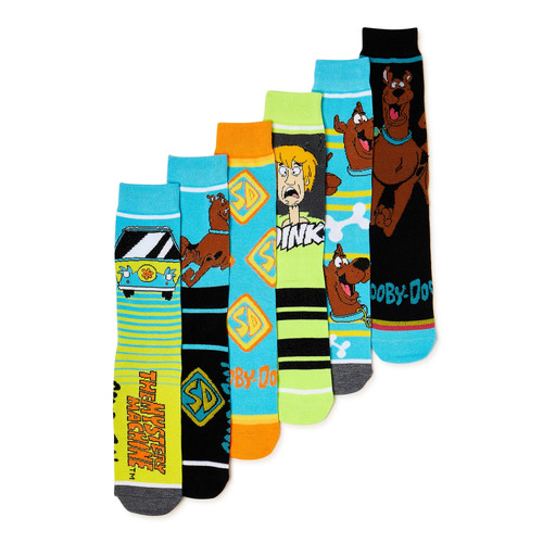 Warner Bros. Scooby Doo Crew Socks (6 Pair) - New
