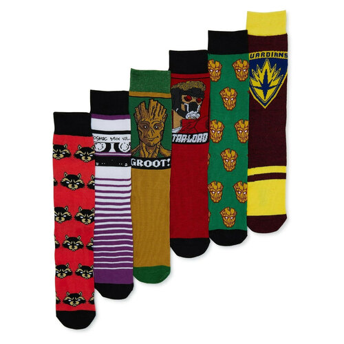 Marvel Guardians Of The Galaxy Crew Socks (6 Pair) - New