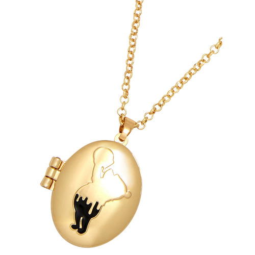 Disney Winnie The Pooh - "Life's Short, Eat Hunny" Gold Tone Locket Necklace - New