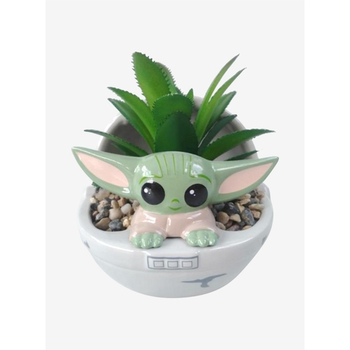 Disney Star Wars The Child (Grogu) Ceramic Faux Succulent Planter - New, Mint Condition